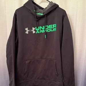 NWT Under Armour Charcoal Hoodie with Neon Green Logo xl